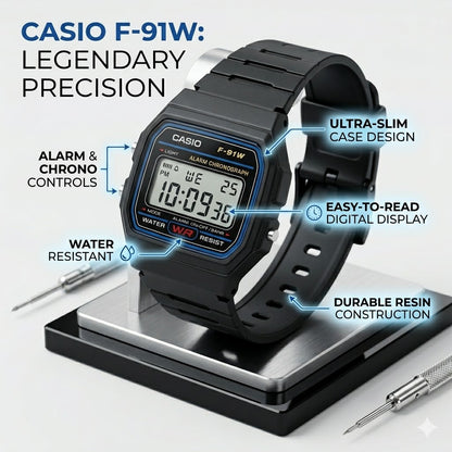Classic Retro Casio Digital Watch – Timeless Style with Modern Function