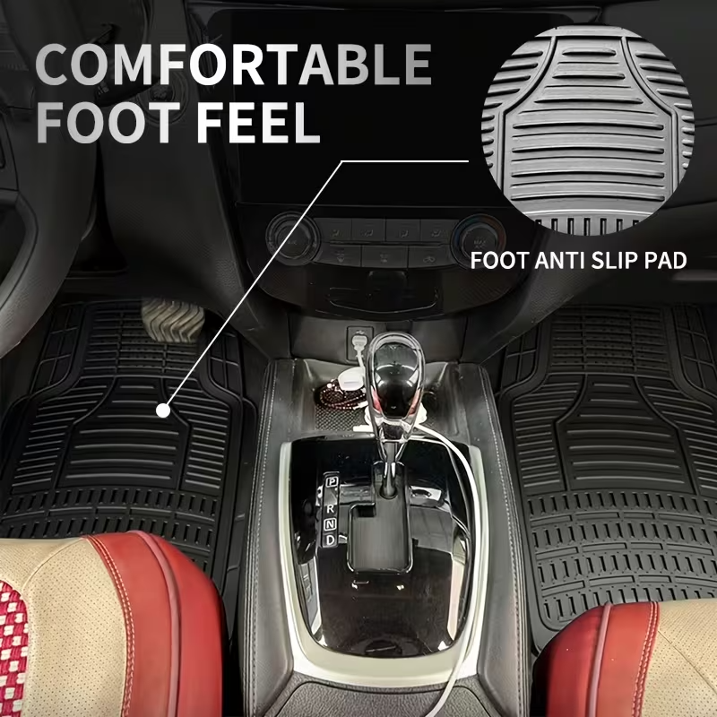 Luxury Anti-Slip Car Floor Mats – Waterproof Universal Fit PVC & XPE Car Mat Set