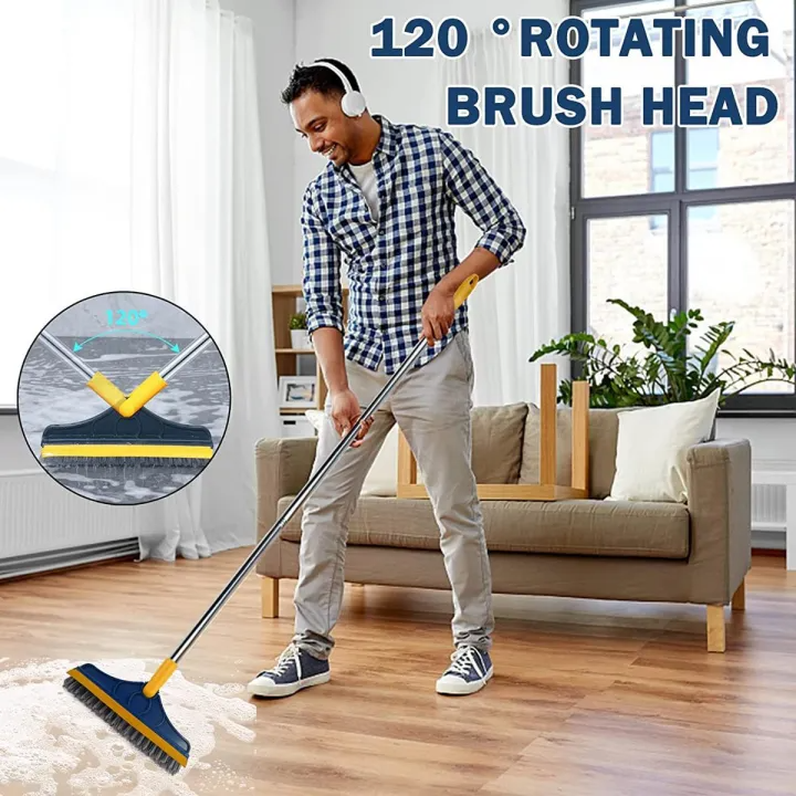 3 in 1 Long Handle Floor Scrub Brush – Multi-Purpose Spin Cleaning Tool