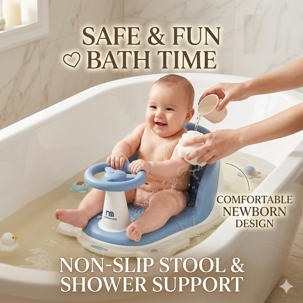 Baby Bath Support Seat – Non-Slip Newborn Bathtub Stool