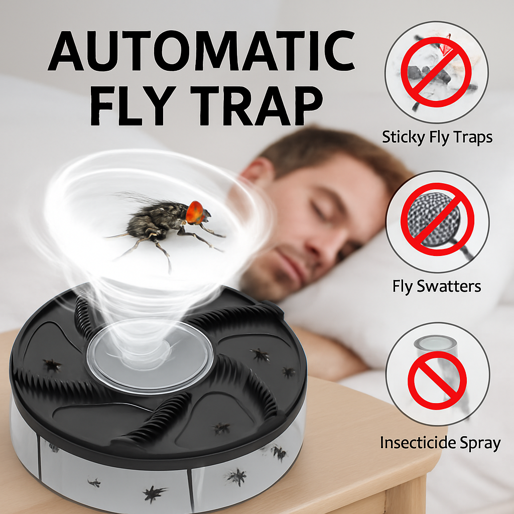 Home Automatic Fly Trap Silent, Eco-Friendly Fly Killer for Homes