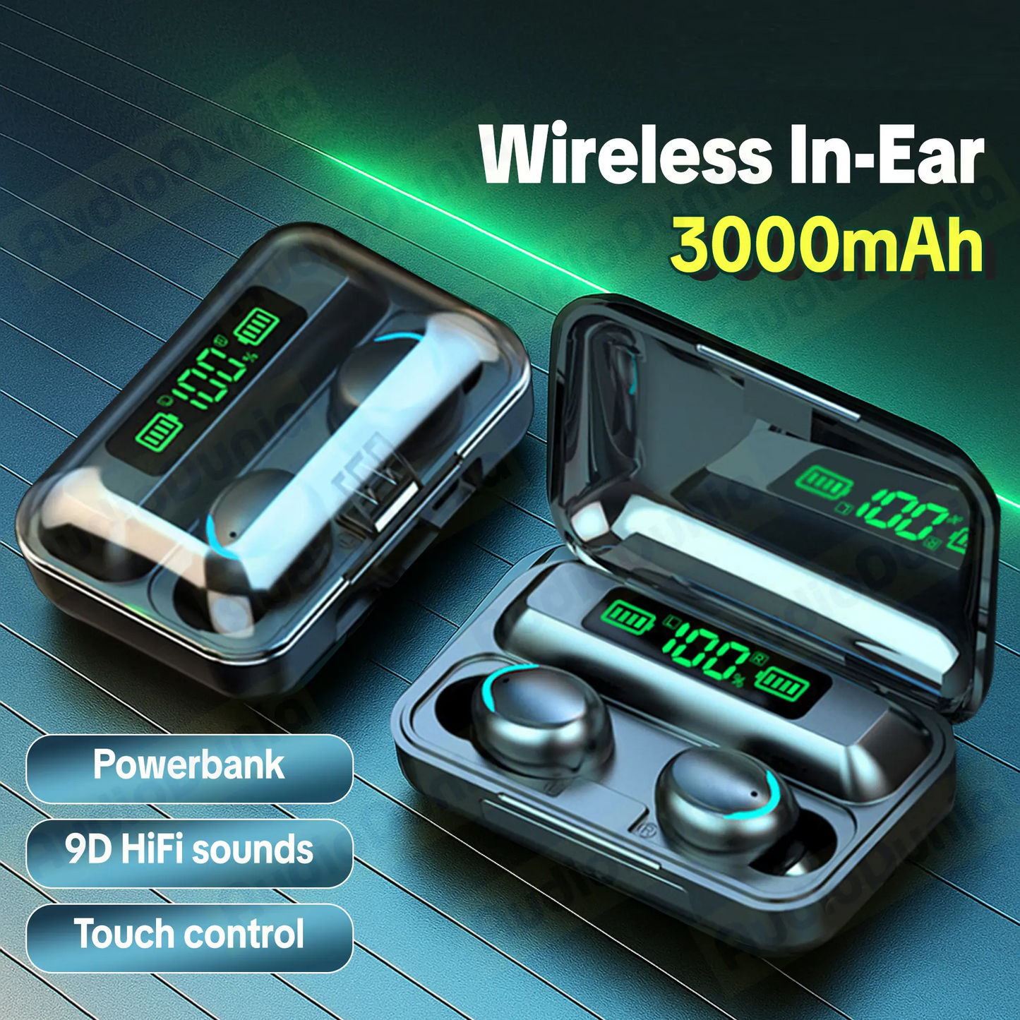 Earbuds with 3000mAh Powerbank – Hi Fi Sound & Bluetooth