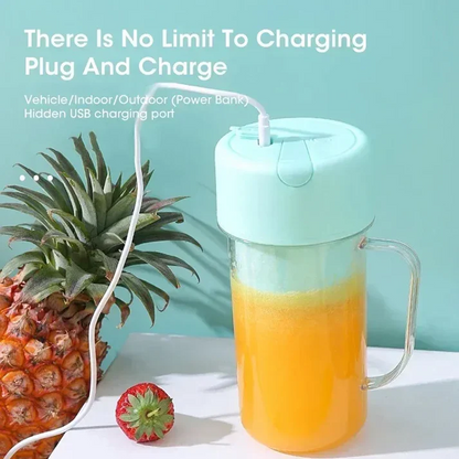 Electric Portable Smoothie Juicer Cup with Straw – Rechargeable Blender