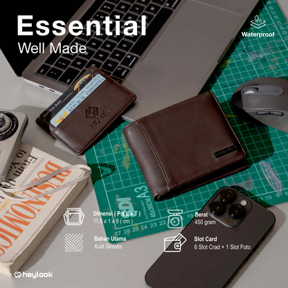 Slim Minimalist Men's Wallet – Leather Business Wallet with Removable Card Holder