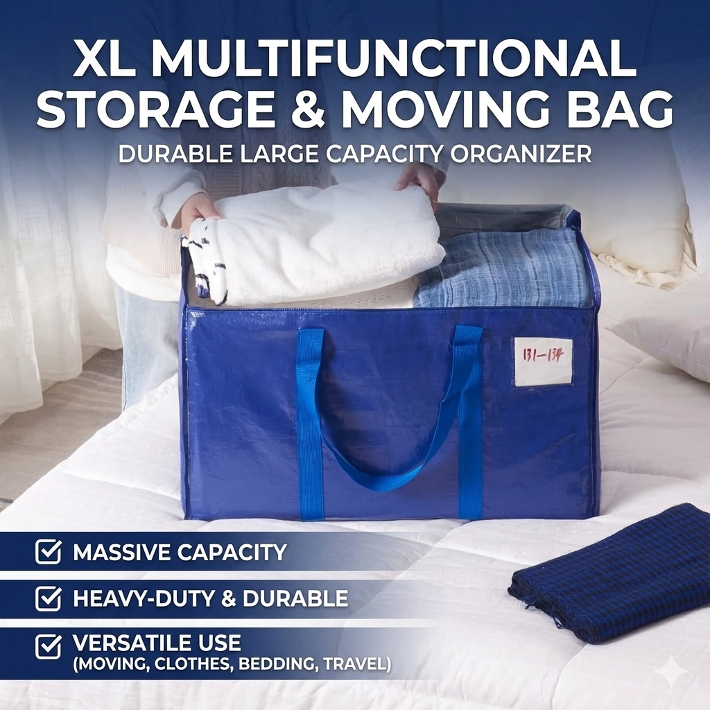 XL Multifunctional Storage & Moving Bag – 2 Durable Large Capacity Organizer