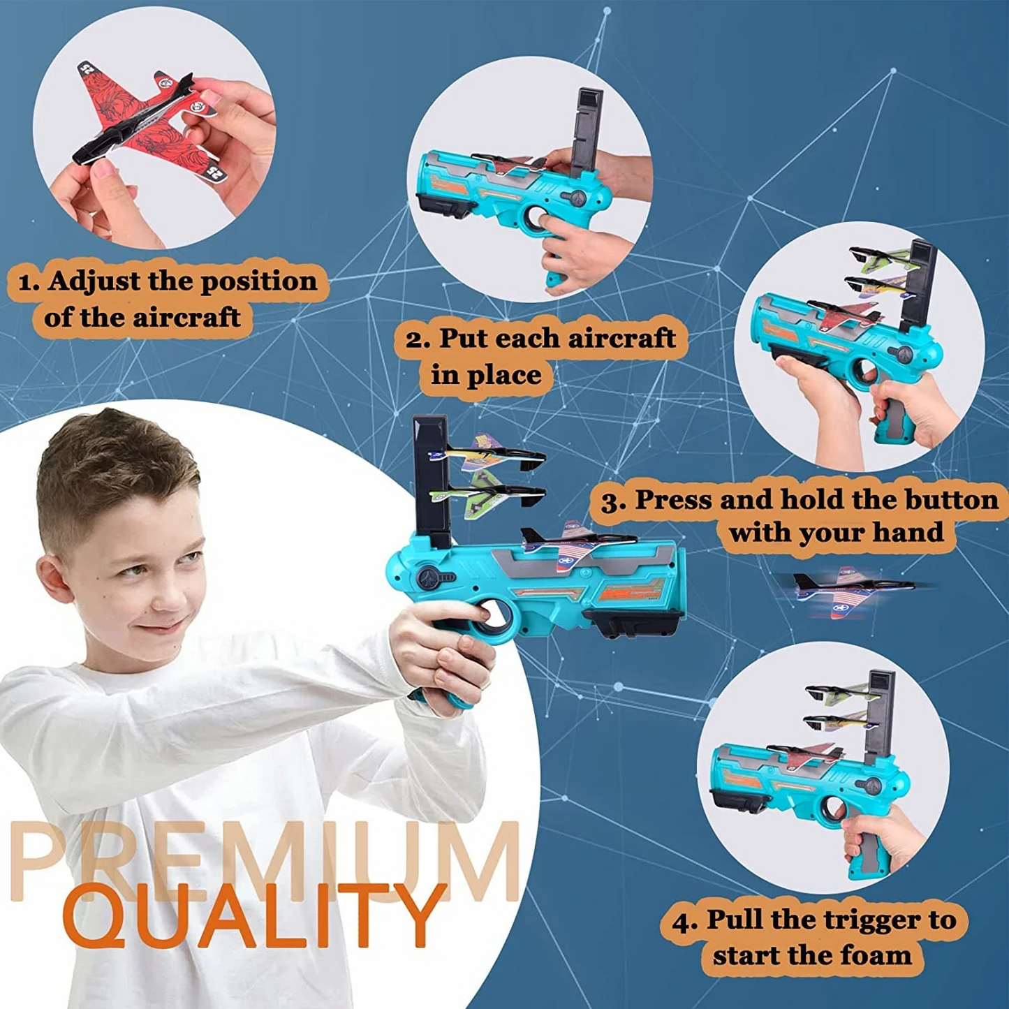 Foam Airplane Launcher Toy – Outdoor Glider Flight Fun for Kids