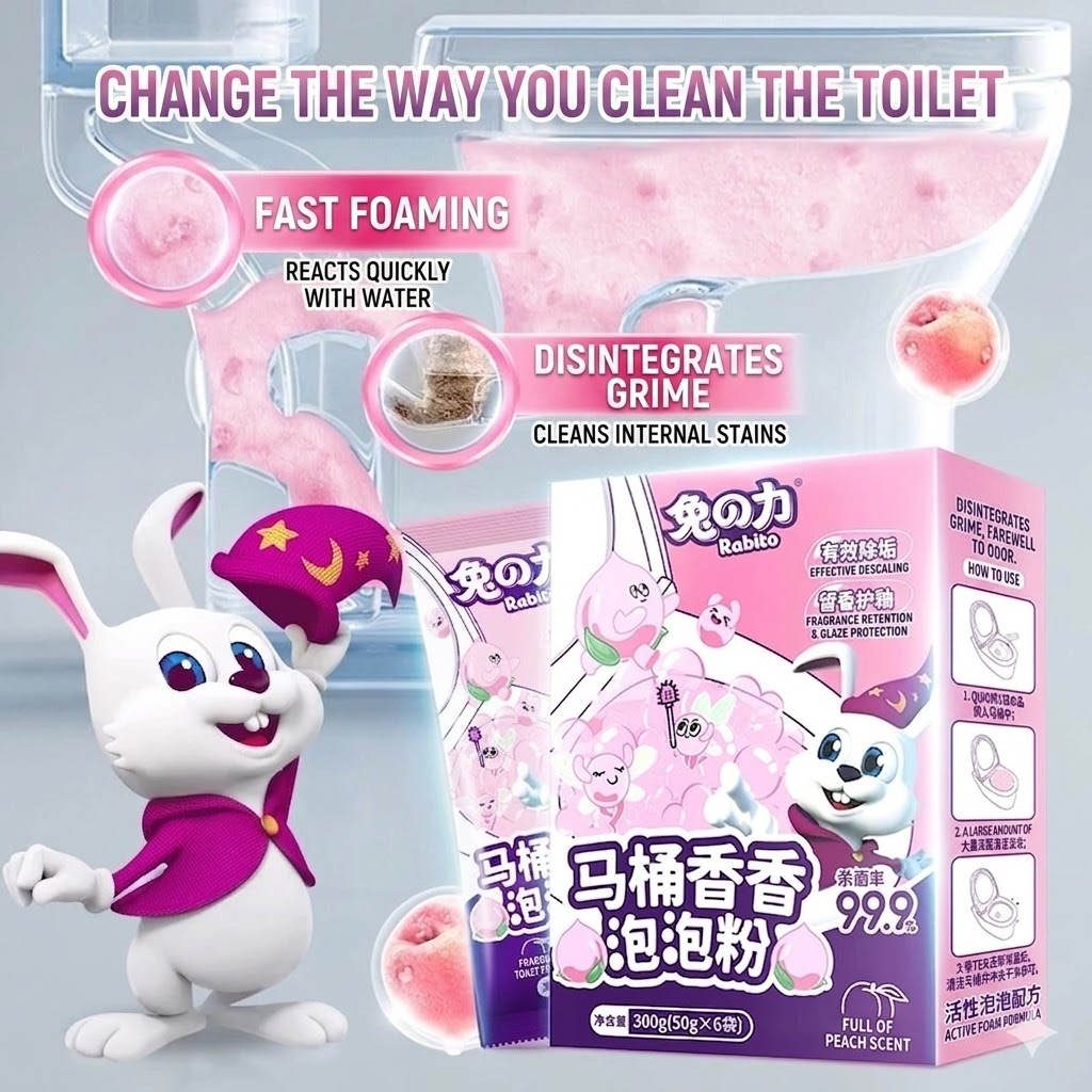 Pink High Foam Toilet Cleaning Powder – Automatic Toilet Bowl Cleaner