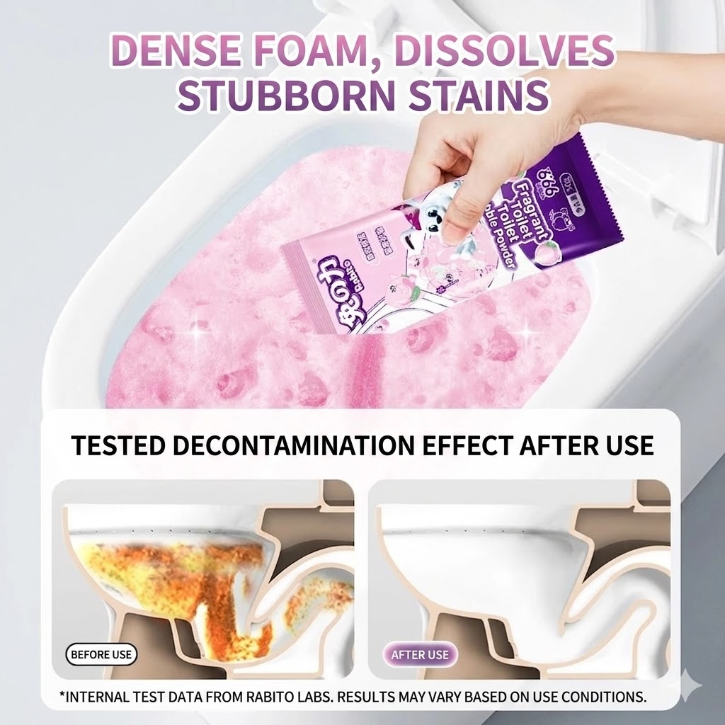 Pink High Foam Toilet Cleaning Powder – Automatic Toilet Bowl Cleaner