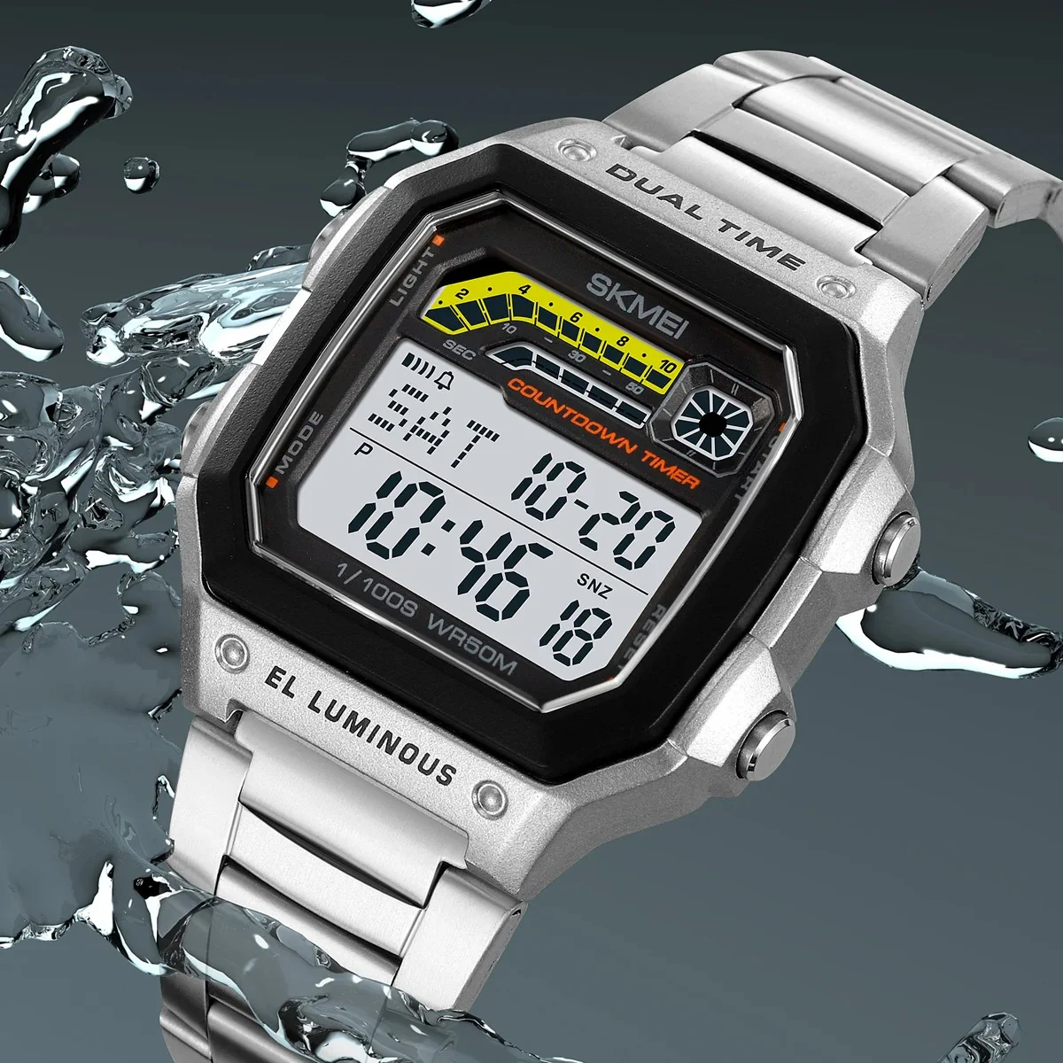 Digital LED Watch – Dual Time Chrono Waterproof Sport Watch