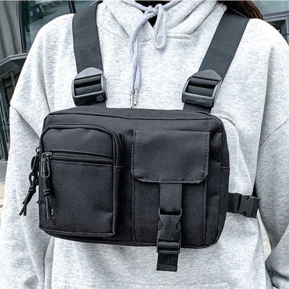 Black Tactical Chest Bag – Compact, Durable & Ready for Action