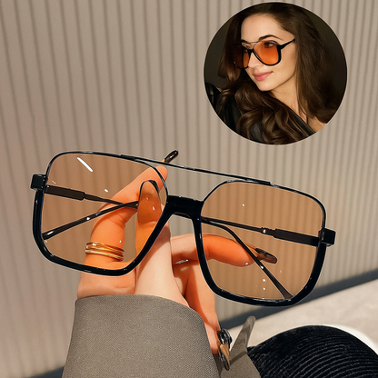 Women’s Tinted Lens Aviator Sunglasses – Fashionable All-Match Design
