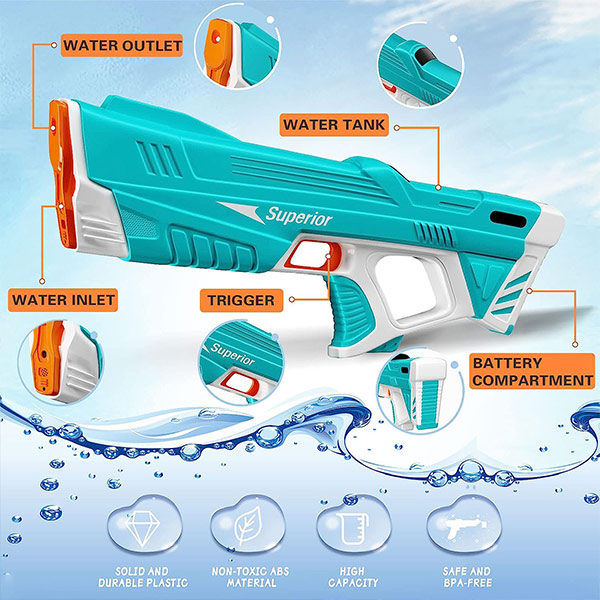 Electric Water Gun Long-Range Water Blaster for Summer Outdoor Fun
