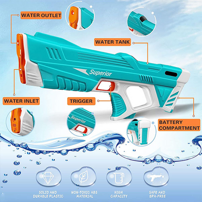 Electric Water Gun Long-Range Water Blaster for Summer Outdoor Fun