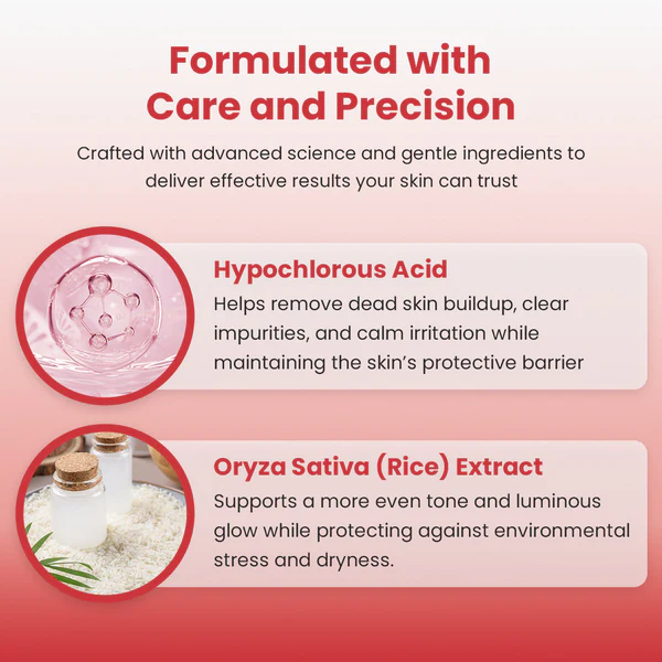 Hypochlorous Acid & Rice Peel Spray – Vitamin C Anti-Aging Exfoliating Mist