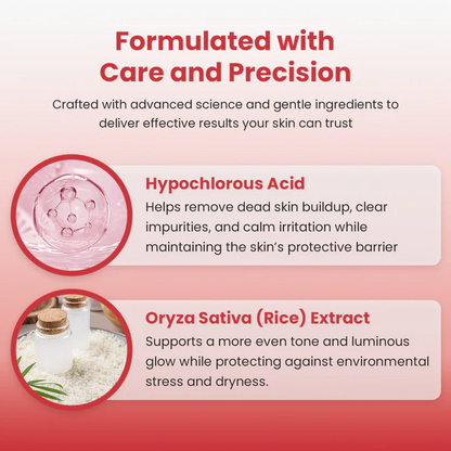 Hypochlorous Acid & Rice Peel Spray – Vitamin C Anti-Aging Exfoliating Mist