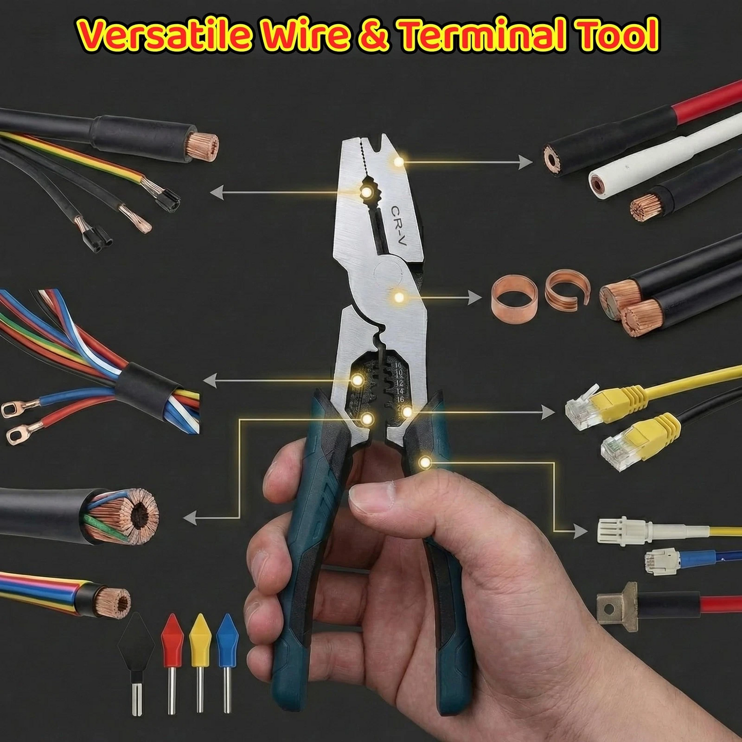 9 Inch Heavy Duty Bent Nose Wire Pliers Industrial Grade