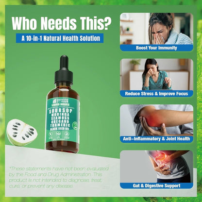 Organic 10-in-1 Soursop Drops – Natural Herbal Liquid Supplement