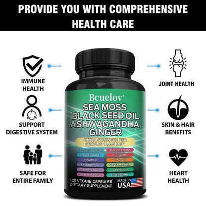 Vitality Bundle – Sea Moss, Shilajit, Ashwagandha & Ginger for Energy, Immunity & Libido