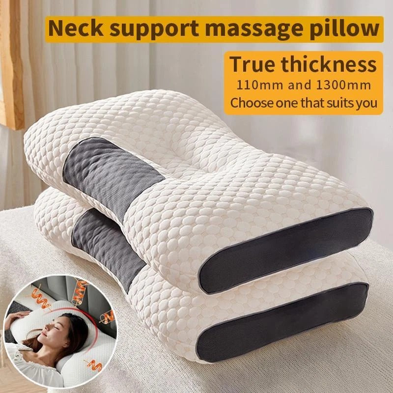 Knitted Cotton Neck Massage Pillow — Washable Comfort Support