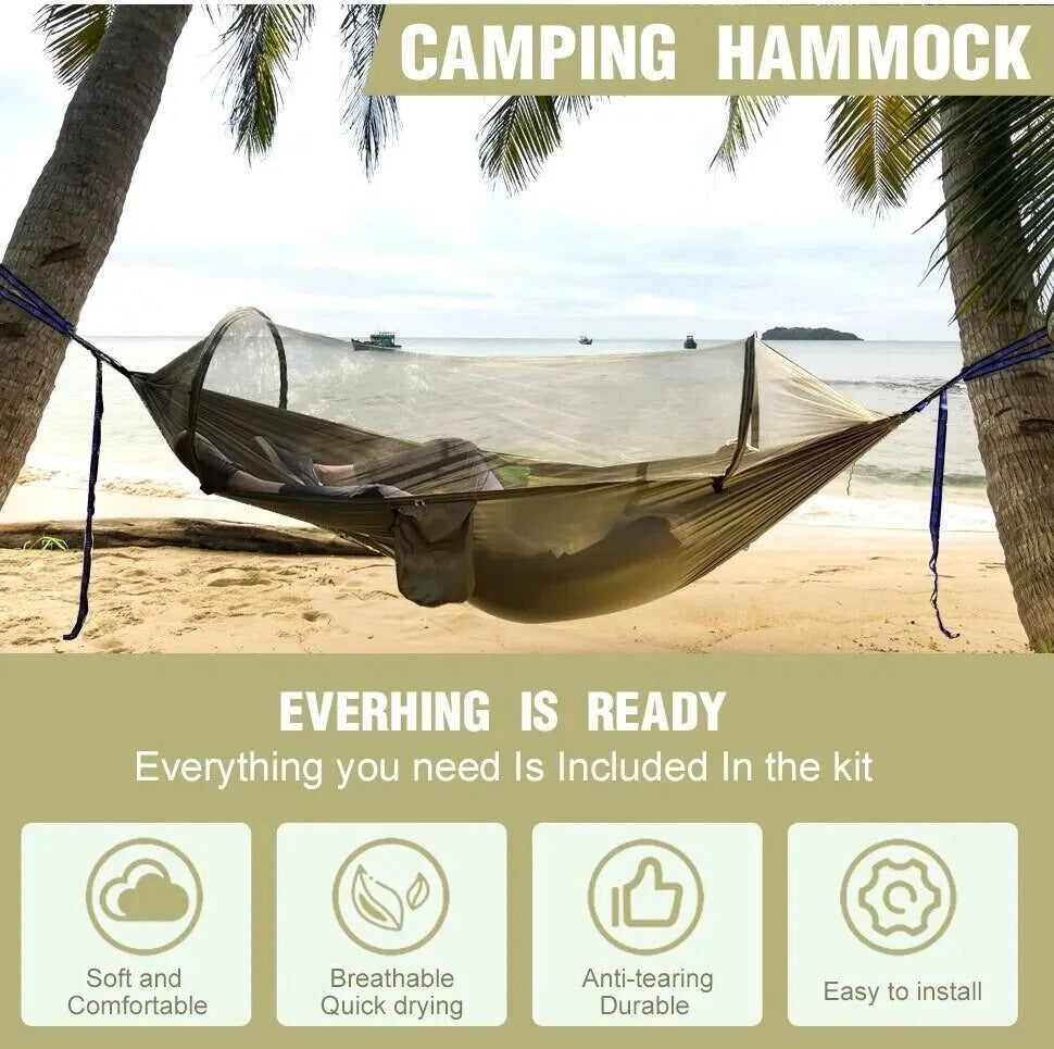 Outdoor Camping Hammock — Travel Hammock with Mosquito Net