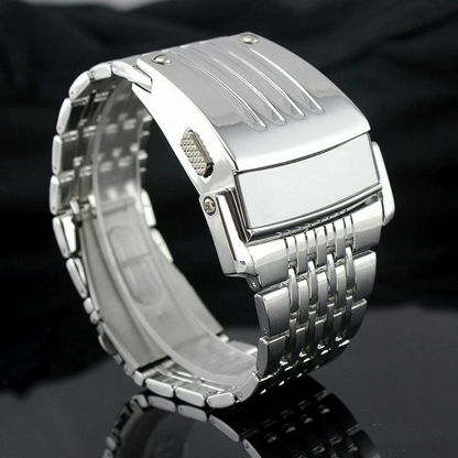 Luxury LED Men's Stainless Steel Digital Wristwatch