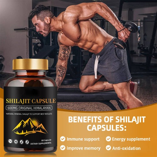 Shilajit 60 Capsules – 500mg Each 60-Day Energy, Stamina