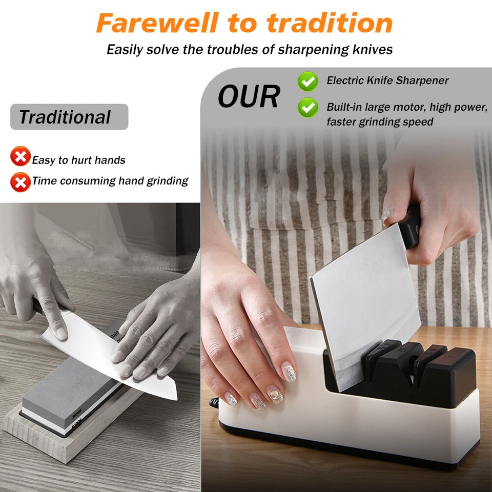 Electric Knife & Scissors Sharpener – Multi Function Kitchen Sharpening Tool