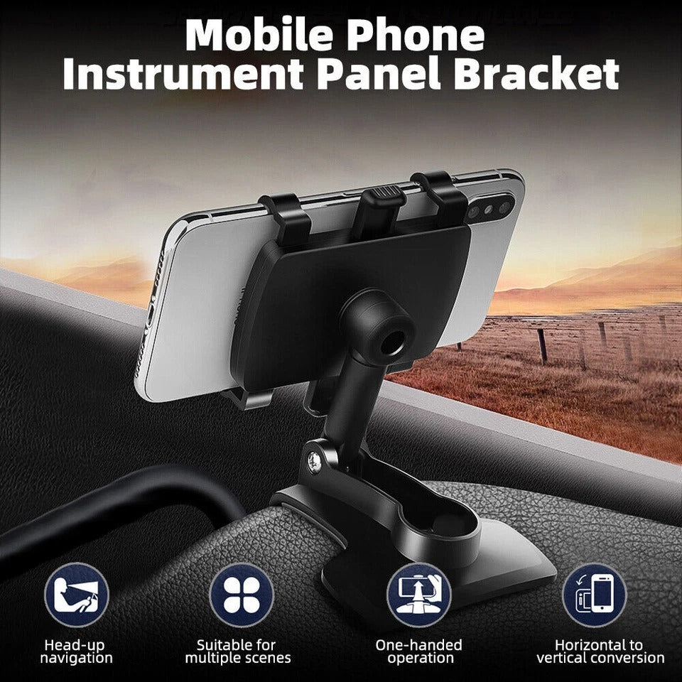 Universal 360° Rotating Car Phone Holder – Dashboard & Rearview Mount