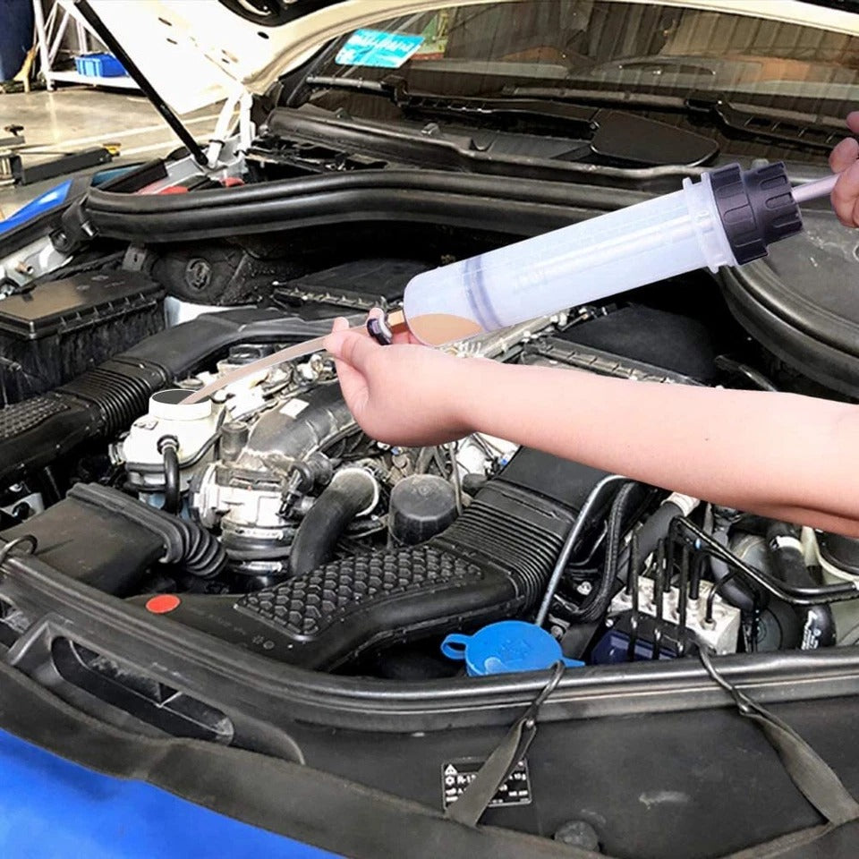 Car Oil & Fluid Extractor Pump – Hand-Operated Syringe for Fuel