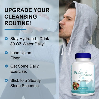 High Quality 15-Day Cleanse Capsules – Gut Support & Detox Flush for Adults
