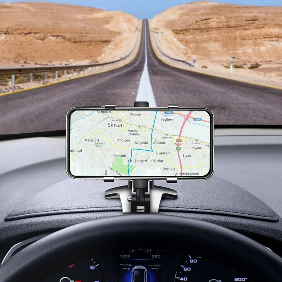 Universal 360° Rotating Car Phone Holder – Dashboard & Rearview Mount