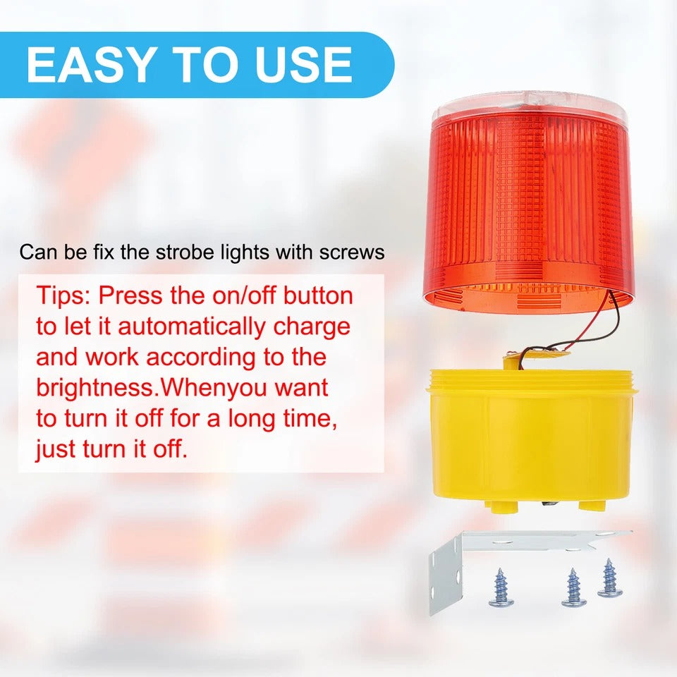 Solar LED Red Strobe Light – Stay Safe & Visible Anywhere!