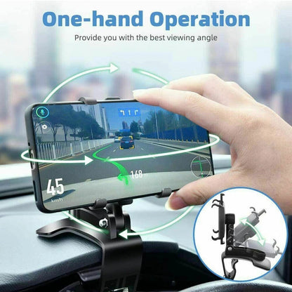 Universal 360° Rotating Car Phone Holder – Dashboard & Rearview Mount