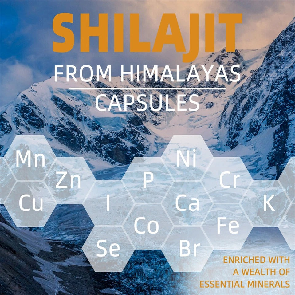 Shilajit 60 Capsules – 500mg Each 60-Day Energy, Stamina