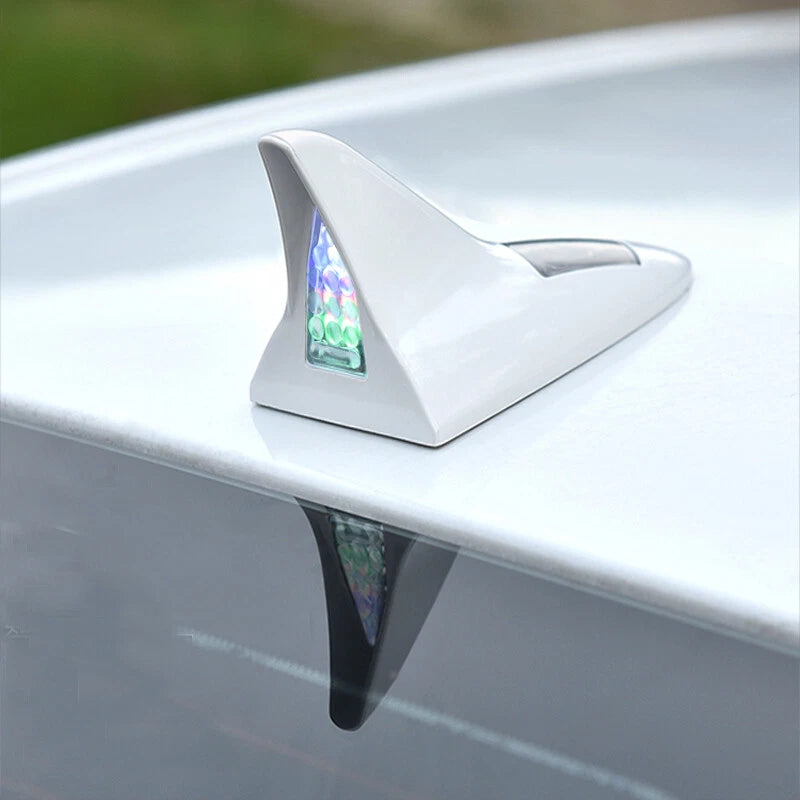 LED Warning Light Solar-Powered Shark Fin Car Antenna