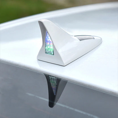 LED Warning Light Solar-Powered Shark Fin Car Antenna