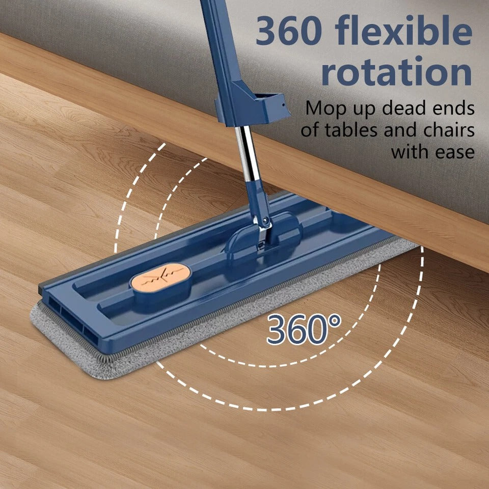 New Style Large Flat Mop – 360° Rotating Microfibre Floor Cleaner