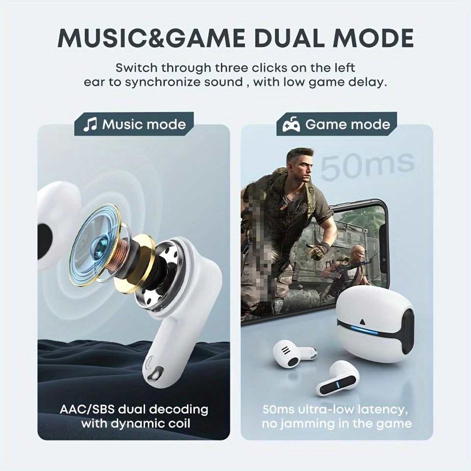 Earbuds – Bluetooth 5.3 Wireless Earphones with ENC Noise Reduction