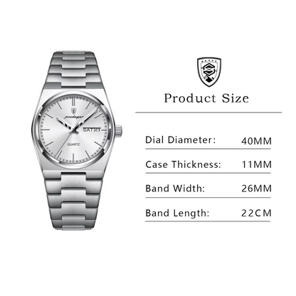 Poedagar Men’s Luxury Quartz Watch – Business Calendar Wristwatch