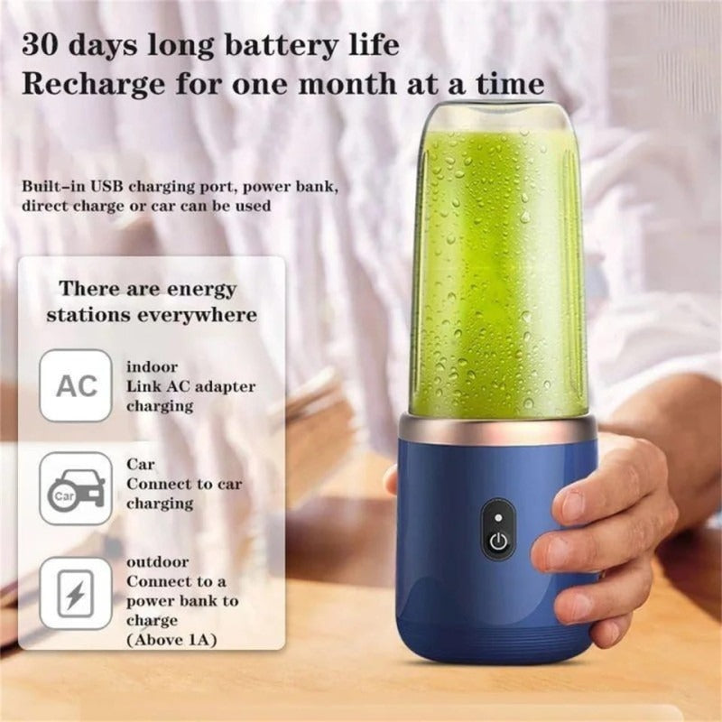 Portable Electric Juicer Blender 400ml – USB Rechargeable Smoothie Cup