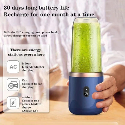 Portable Electric Juicer Blender 400ml – USB Rechargeable Smoothie Cup