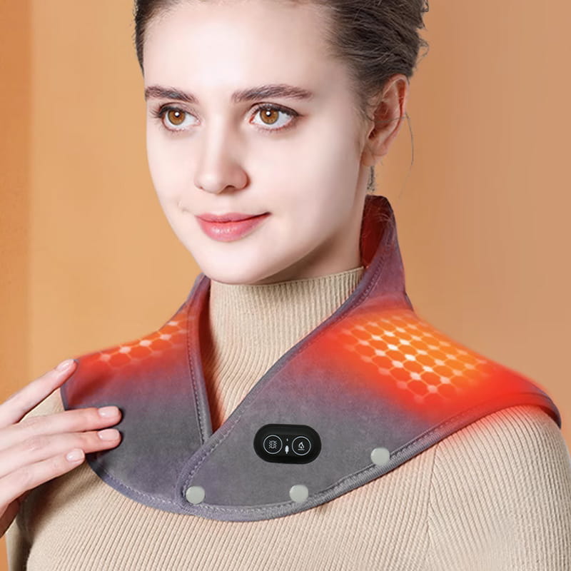 Electric Heating Pad for Neck and Shoulders with Vibration
