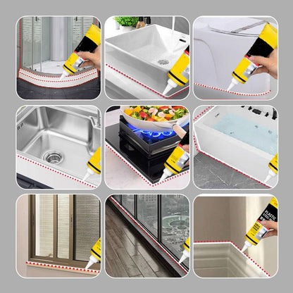 Waterproof White Caulk with Scraper – Easy DIY Sealing & Crack Repair