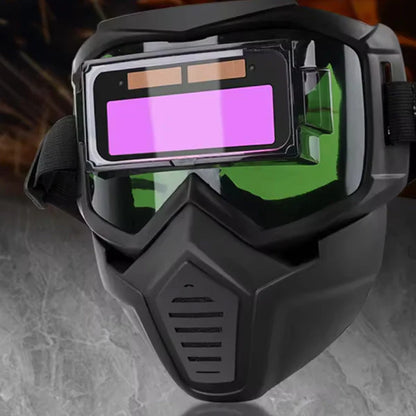 Auto-darkening welding helmet for eye safety