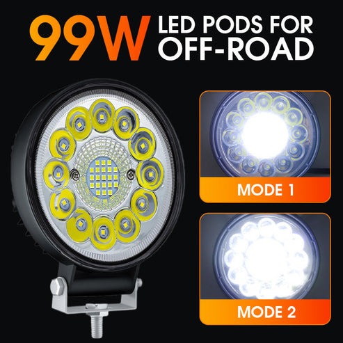 4-inch 99W LED Off-Road Pod Light – Bright, Tough & Reliable