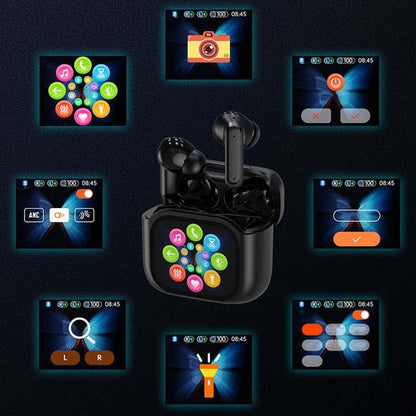 Smart Touch Screen TWS Earbuds – Noise Cancelling & AI Translation