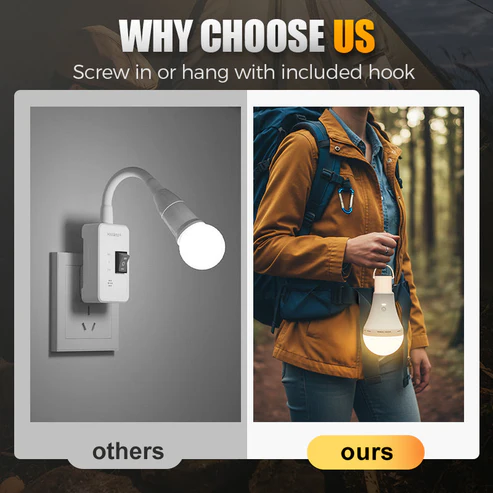 Portable Rechargeable LED Light Bulb – Bright Outdoor Lighting