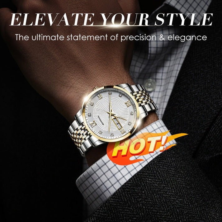 Men’s Quartz Watch – Luxury Stainless Steel Luminous Watch