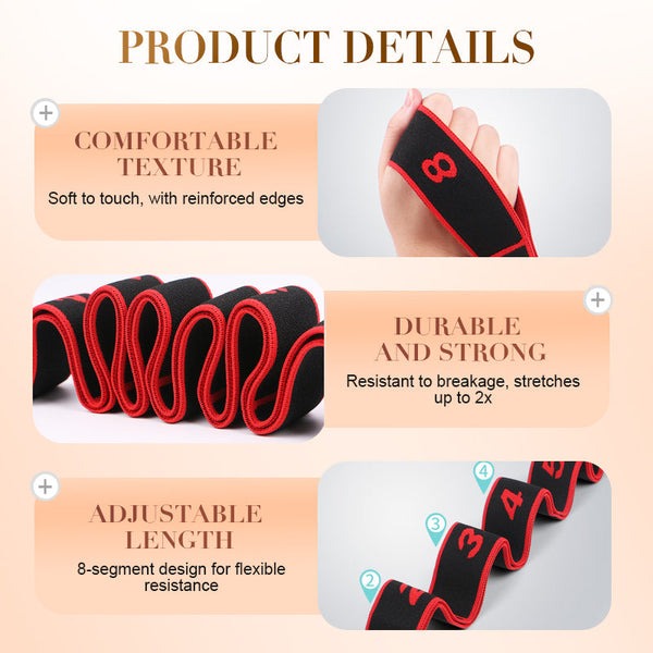 8-Loop Yoga Stretching Strap – Elastic Fitness Resistance Band