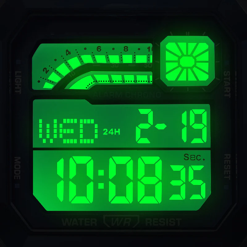 Digital LED Watch – Dual Time Chrono Waterproof Sport Watch